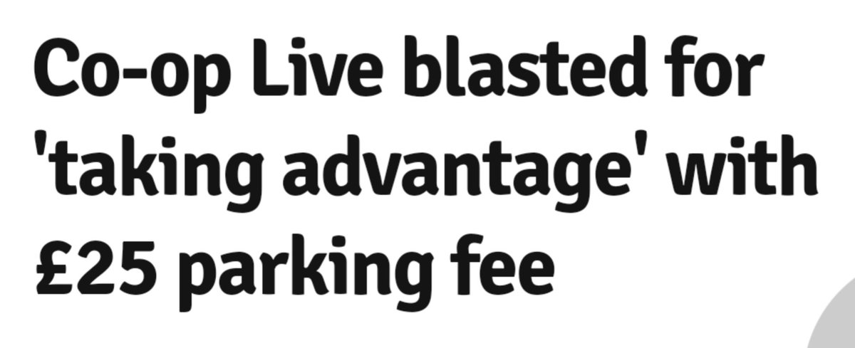 'But the standard fee of £25 has not gone down well with Mancunians, who have accused bosses there of 'taking advantage'' Why are Mancunians driving to Co-op Live in Manchester? 🤔 🚍 🚉 🚶🏻‍♀️ 🚲 🚖