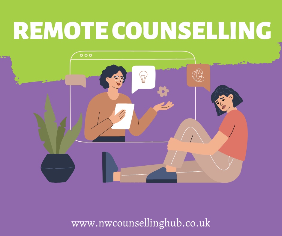 #Remotecounselling can make it easier to access counselling services. It can fit better with your lifestyle or working hours but it also means you are not restricted to finding a #therapist who is based near you. For more information, talk to our team. nwcounsellinghub.co.uk/services/couns…