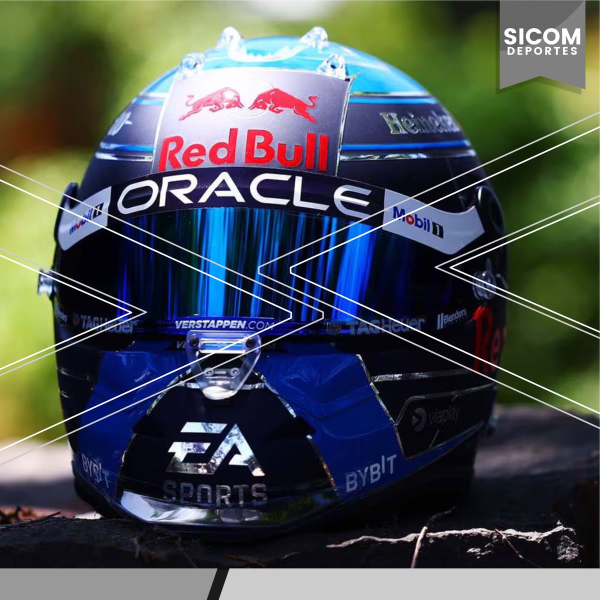 #SicomDeportes | ¡UNA JOYA! 😎 Max Verstappen estrenará casco para grandes premios en Estados Unidos. 🏎️