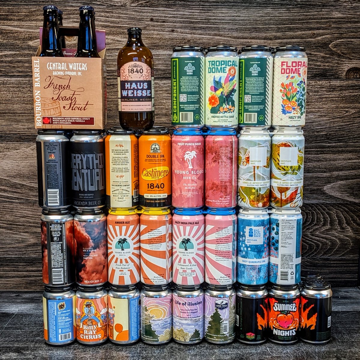 Its #WiBeerWednesday and the #Wisco brewers didn't disappoint this week... @CWBrewing @HaciendaBeerCo @1840BrewingCo @yb_beerco @EagleParkBeer @untitledartbev x #magnanimousbrew @ComponentBeer x @milwaukeedomes #DrinkLocal #WiCraftBeer #DDH #DIPA #Sour #BAStout