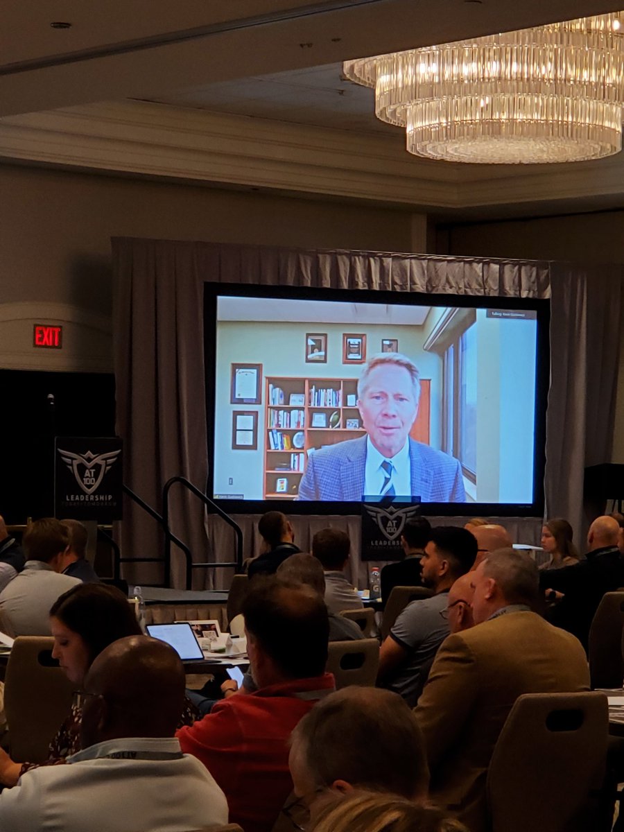 EbpCentral's tweet photo. #AT100 Leadership Conference - "my hope is that I only make new mistakes, not repeat old ones" @KevinGuskiewicz https://t.co/N1fobqV7If