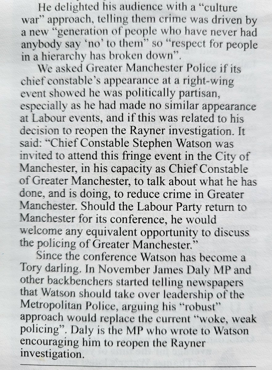 Daly praised him shortly after conference, calling for his promotion. Then asked him to reinvestigate. All reported by @PrivateEyeNews Rayner is v unlikely to receive a fair hearing. This requires investigation and outrage. No police esp. not senior police, should be partisan.