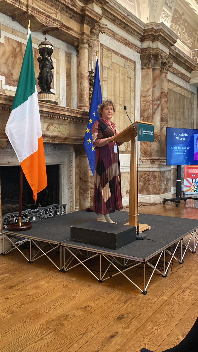 Máirín Wilson, our former colleague convenes the celebration to mark 20 years of the DICE development and intercultural education network. #dice20 @DCU