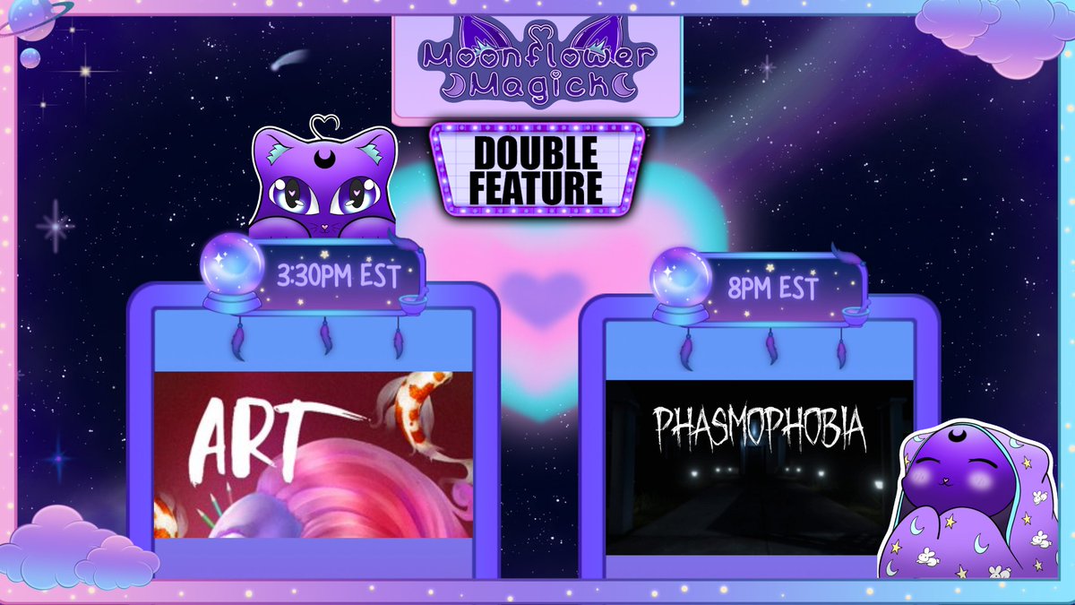 moonflowerttv's tweet photo. ๐ฎ#STREAMREMINDER ๐ฎ
Artsy Fartsy Shenanigans followed by #Phasmophobia w/ some Shenanigans homies - @HeyoItsGojo , @Palilockprince and @Kakesune!
Come by for a spell โจlots of shenanigans to be had - and I MIGHT draw you something on stream :3
https://t.co/LQhlqLv6ZL https://t.co/HA5weobUyk