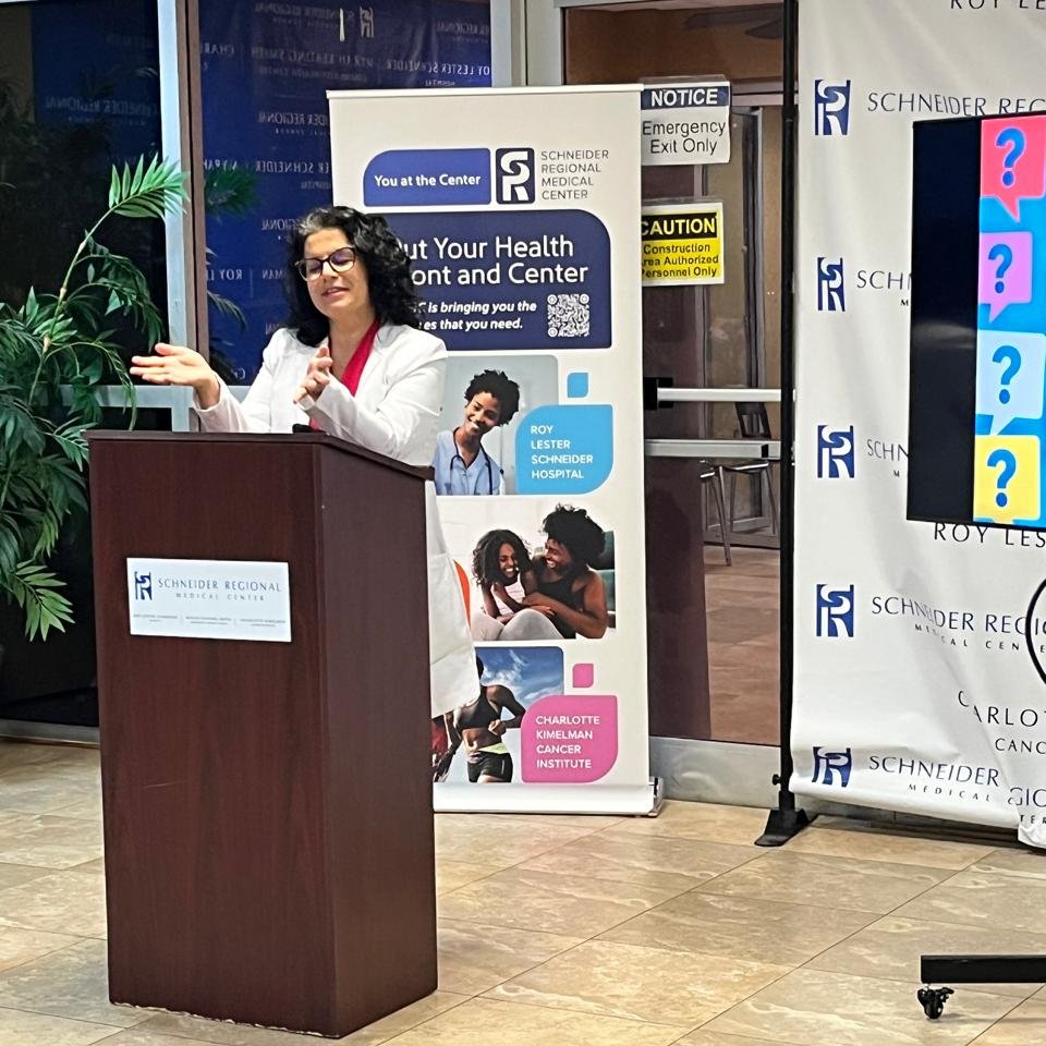 Dr. Ghazaleh Aram gave a remarkable talk at Dinner with a Doctor at the Schneider Regional Medical Center on St. Thomas. From diagnosing to raising awareness, her insights on colorectal cancer were invaluable. #earlydetectionsaveslives  #ThankYouDrAram  #EarlyDetectionSavesLives
