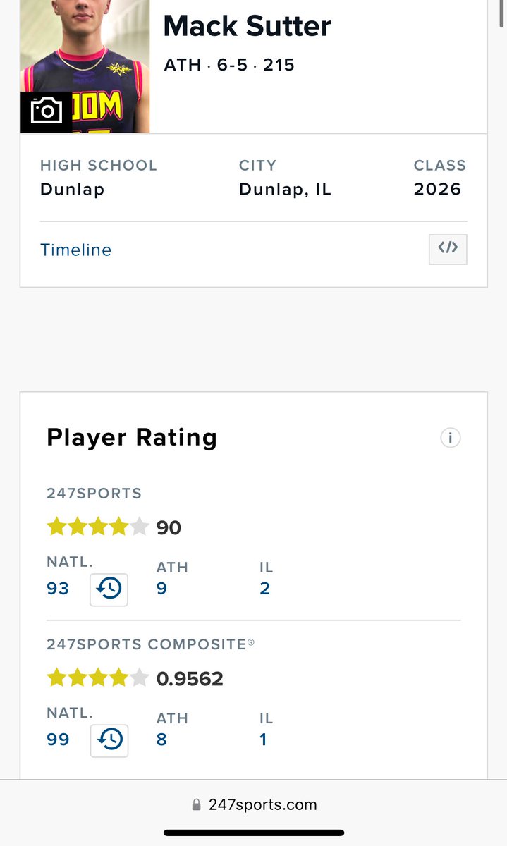 Thank you @247recruiting for ranking me as the #1 prospect in IL and #8 ATH nationally!