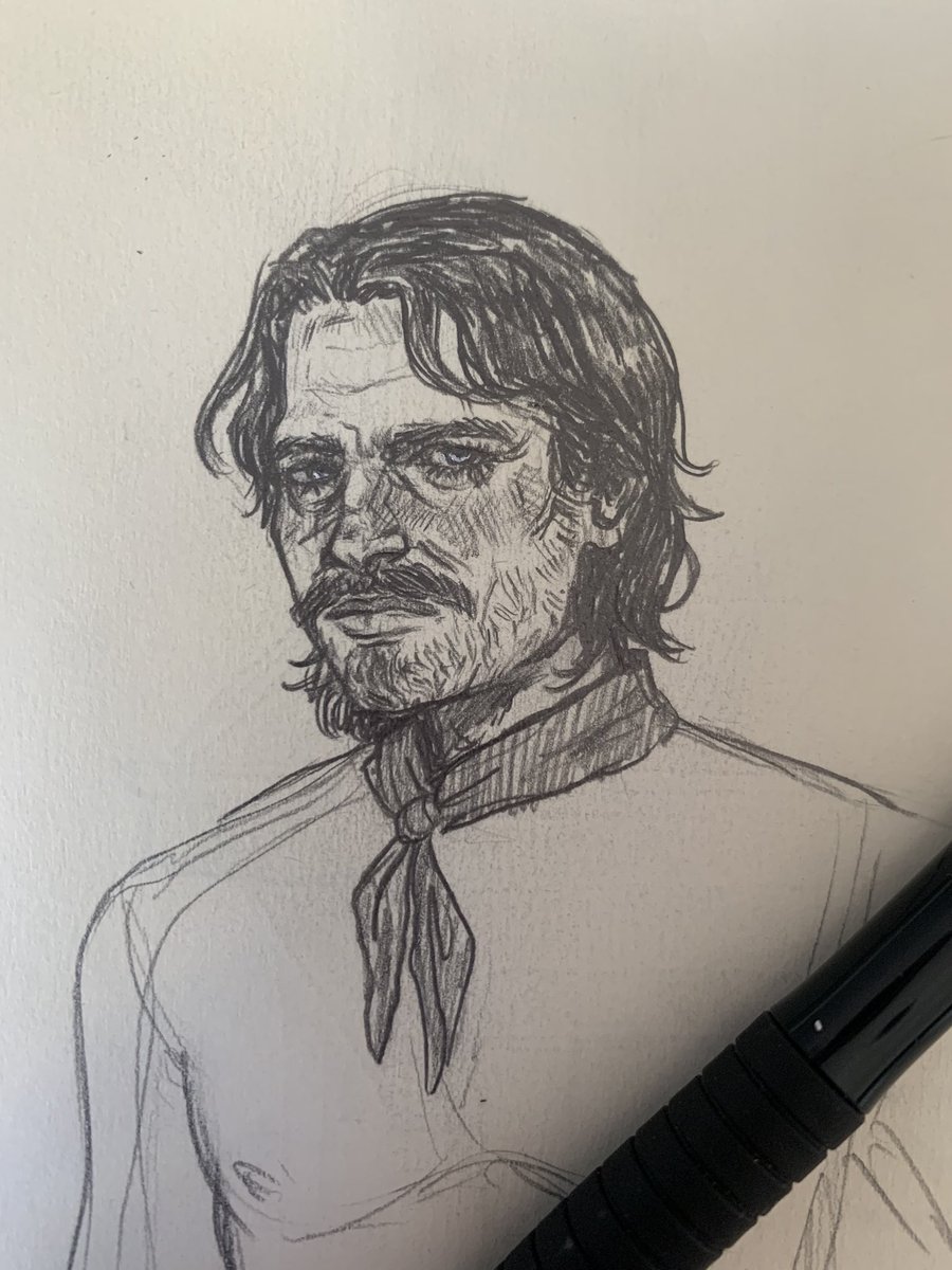 ktdrawss's tweet photo. Drawing a little mustached Arthur :)) excuse his tits being out I’ll give him a cool outfit ahaha
#arthurmorgan #RDR2 #redeadredemption #fanart https://t.co/l75twznlvK
