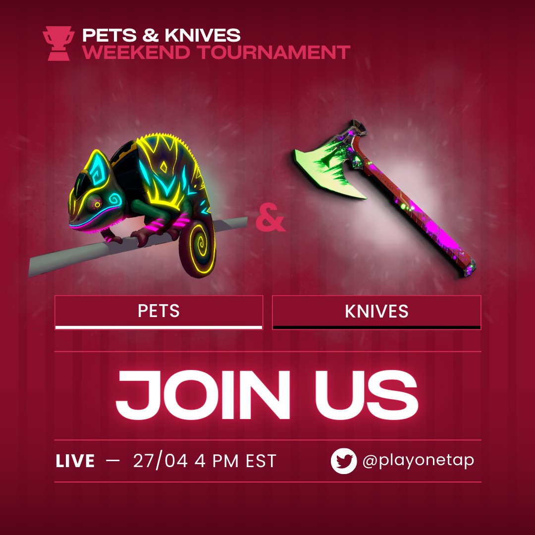 Join us this weekend for a One Tap tournament!

📅 4/27
⏰ 4:00 PM EST
📍 Discord: discord.gg/HNGJMg5nPM

Join our discord for more information!