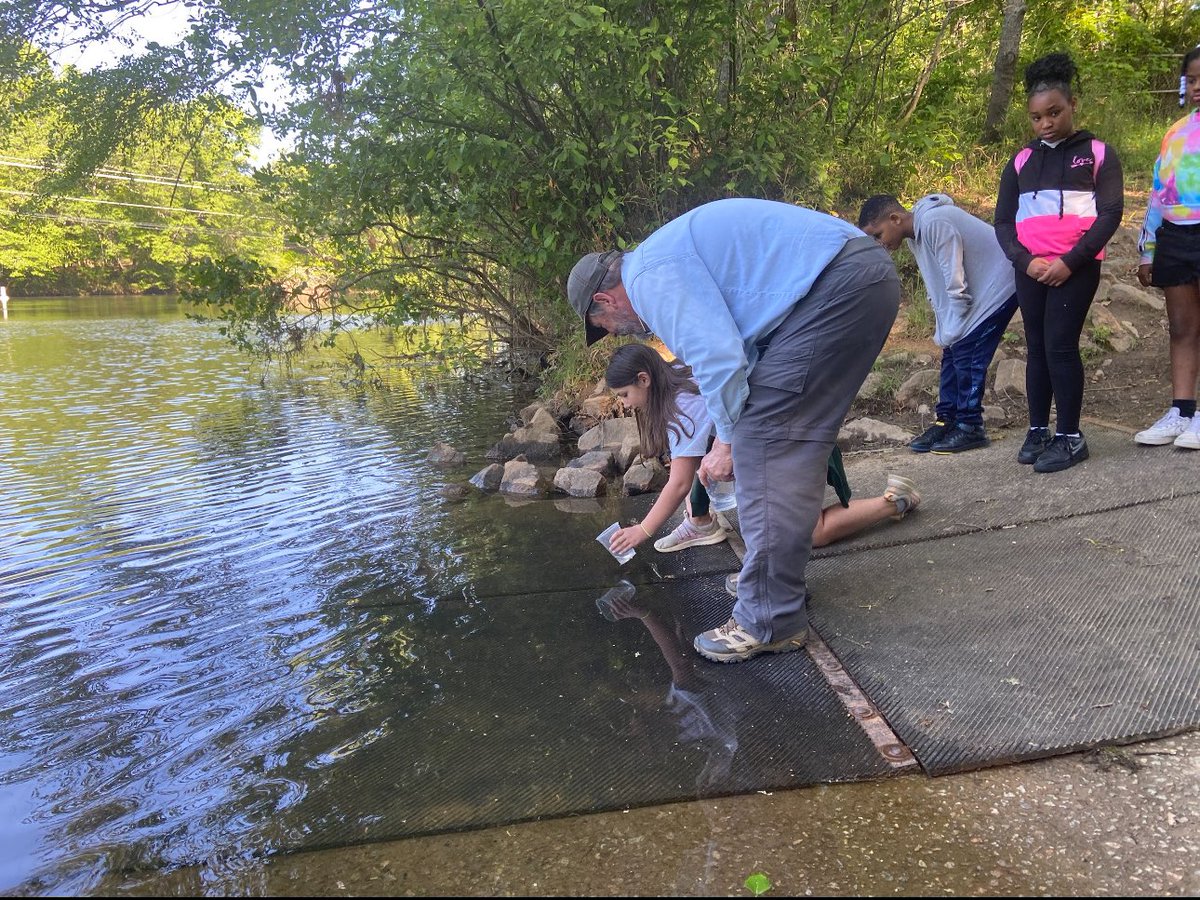 Today our rainbow trout went on to bigger waters on our wonderful Saluda Shoals Field Trip. Thank you 4th grade Ichthyologist for taking care of these trout! #OurD5Story #lesjourney2excellence