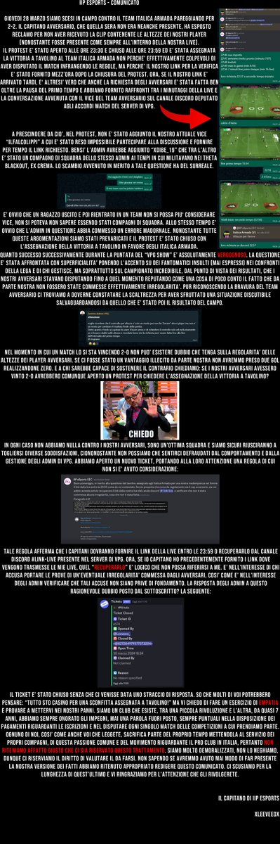 So che il comunicato è un po' lungo ma vi chiedo la pazienza di leggere anche dati i recenti avvenimenti. <a href="/PredatorsVPC/">𝐃𝐇 𝐏𝐑𝐄𝐃𝐀𝐓𝐎𝐑𝐒 ™̶️̶</a> <a href="/FCSameBlood/">⚫🩸FC SAME BLOOD🩸⚫</a> @GdA_Renegades <a href="/vGamesRT/">vGamesRT 🔄</a> <a href="/RTAllProClub/">RETWEET ALL PROCLUB</a> <a href="/RTAllProClub/">RETWEET ALL PROCLUB</a> <a href="/ProClubRTutto/">RTutto 🔁</a> <a href="/tanadelproclub/">La Tana del ProClub</a> <a href="/NewsProclub/">News Proclub</a> <a href="/HouseOfProClub/">H𝕠𝕦𝕤𝕖 𝕆𝕗 P𝕣𝕠C𝕝𝕦𝕓</a> <a href="/KickOff_ProClub/">Kick-Off</a> <a href="/ProClubRetweet_/">⚽ᴘʀᴏ ᴄʟᴜʙ ʀᴇᴛᴡᴇᴇᴛ🇮🇹</a>