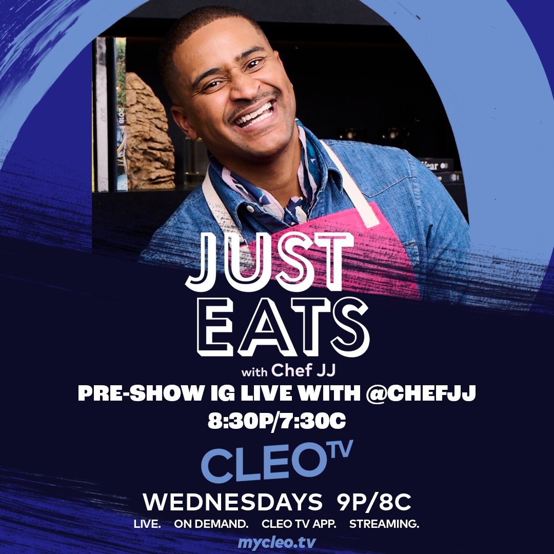 Ahead of tonight's all-new episode of #JustEats, join @ChefJJ for a special pre-show IG Live at 8:30p/7:30c! 📲 You don't wanna miss it!
