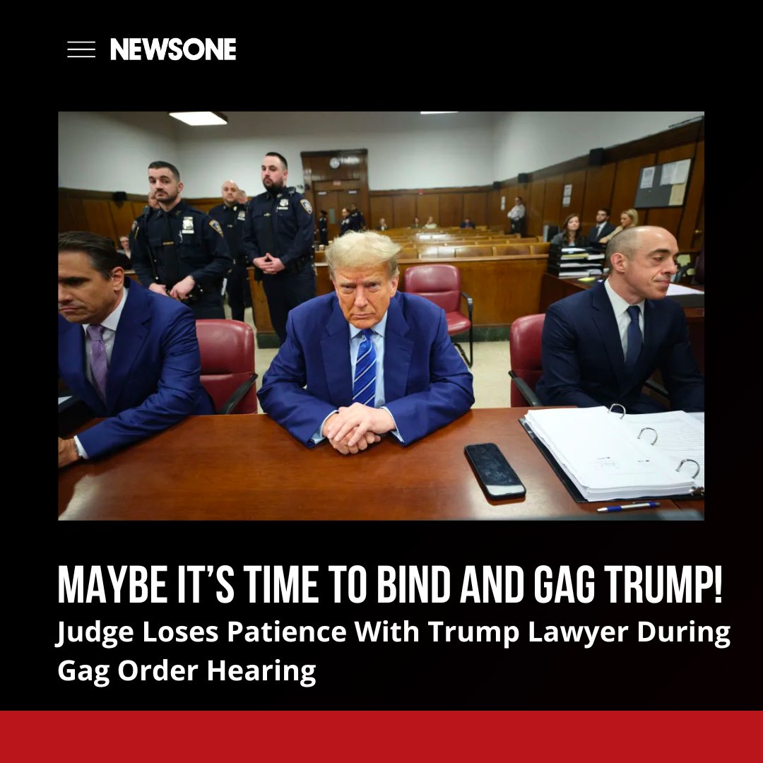 Judge Loses Patience With Trump Lawyer During Gag Order Hearing. Maybe It’s Time To Bind And Gag Trump! bit.ly/3WcKPam