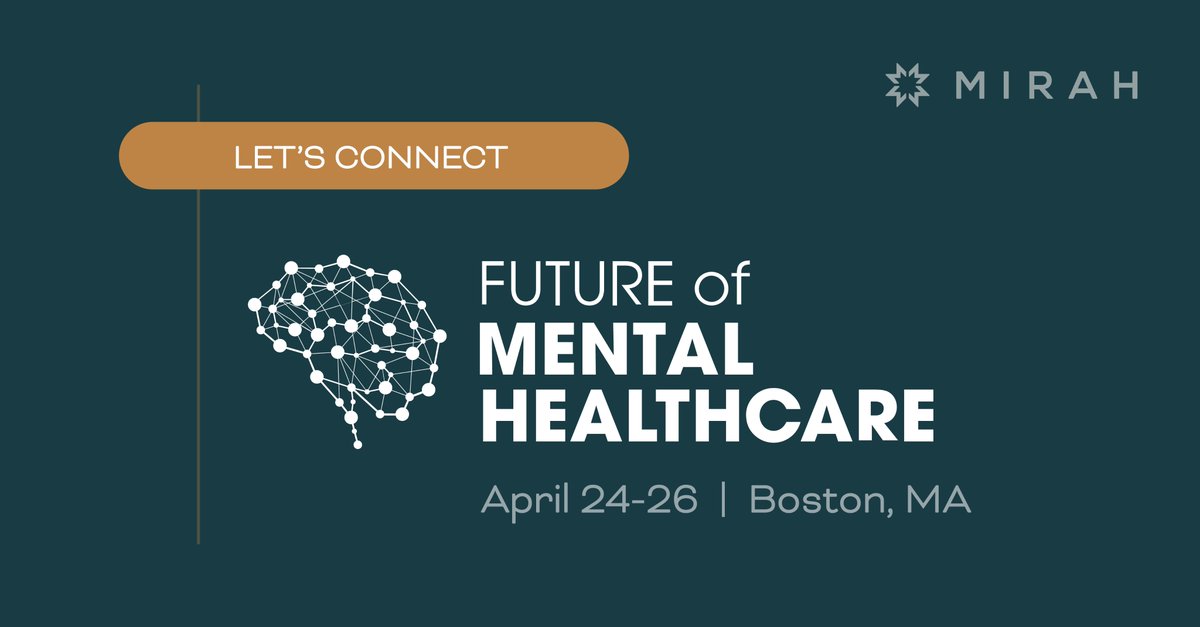 mirah_inc's tweet photo. What could be better than an exciting conference? 

Well, two of them in one week. Obviously. 

Mirah's Mark Potter &amp; Amy Pearlman are at the Future of Mental Healthcare East Summit today through Friday. https://t.co/fINxdQXVG5