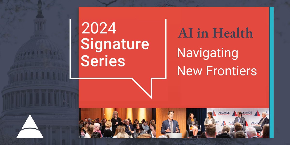 Tomorrow, ACAP CEO Meg Murray will join @AllHealthPolicy for their 9th Signature Series workshop. 'AI in Health – Navigating New Frontiers' dives into the transformative power of AI in health care & health policy. ACAP is pleased to be a sponsor. More: bit.ly/4b84flc