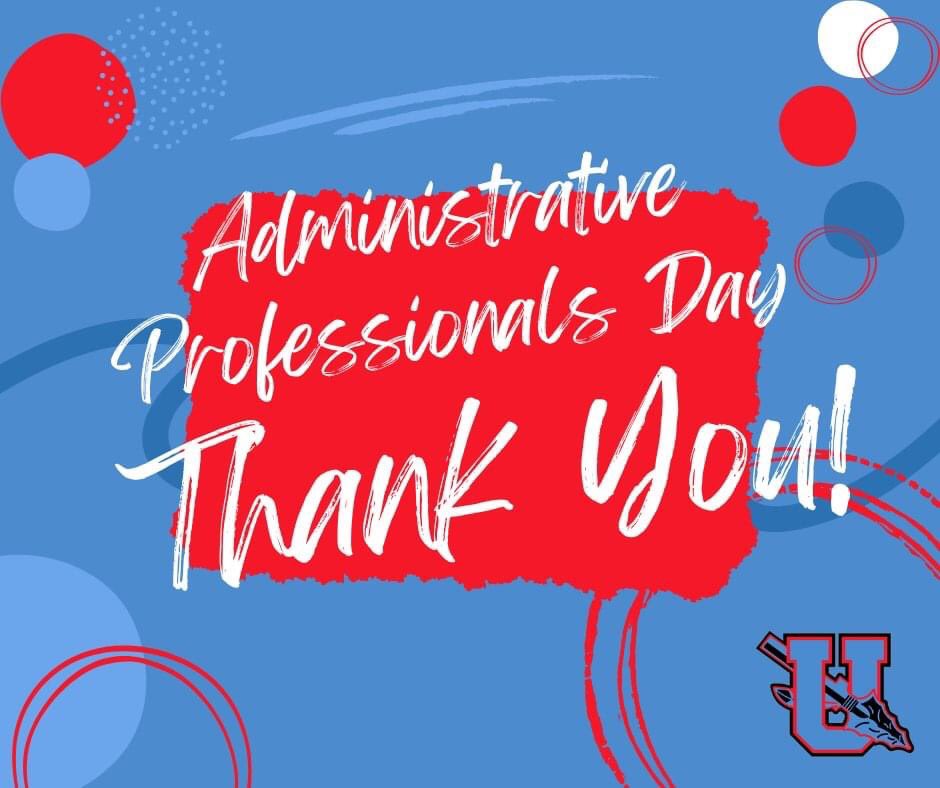 Happy Administrative Professionals Day!! THANK YOU for inspiring the champion within our students and staff every day!! @UnionCoSchools