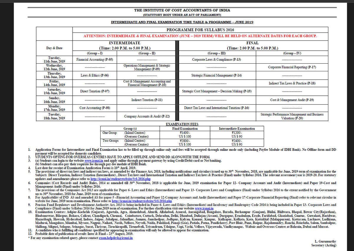 In May19 also when #icaiexams are postponed then also ca exams were collided with ICSI & CMA then why can this happen again in June24 my point there is no such problem of scarcity of examination centres.
For proof i have attached date sheets of june19 exams.
@theicai PostponeExam