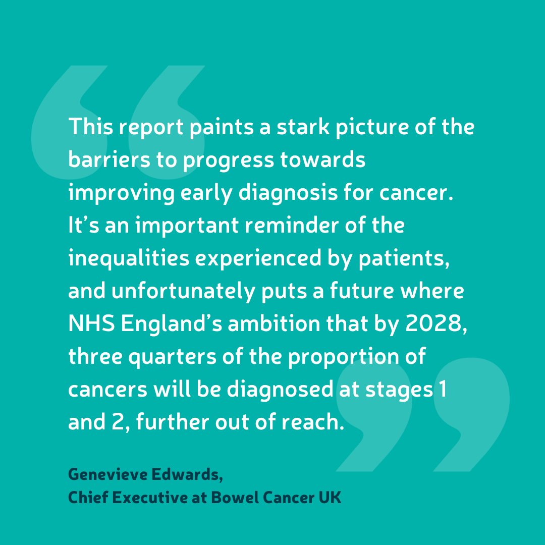 A report from the @NuffieldTrust paints a stark picture of progress towards improving early diagnosis of cancer, including #BowelCancer. 

Read some of the report's main points and our thoughts 👇
bit.ly/4aM5k25