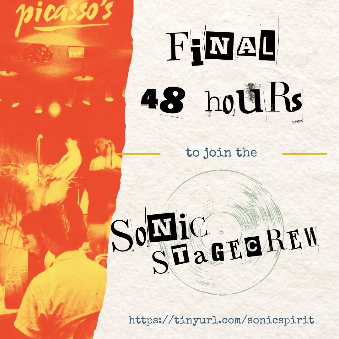 It's the final countdown! Only 48 hours left to join the Sonic Stagecrew by making a gift to our SpiritFunder campaign. How much can we raise to support the exhibit + five years of programming? Join now: tinyurl.com/sonicspirit