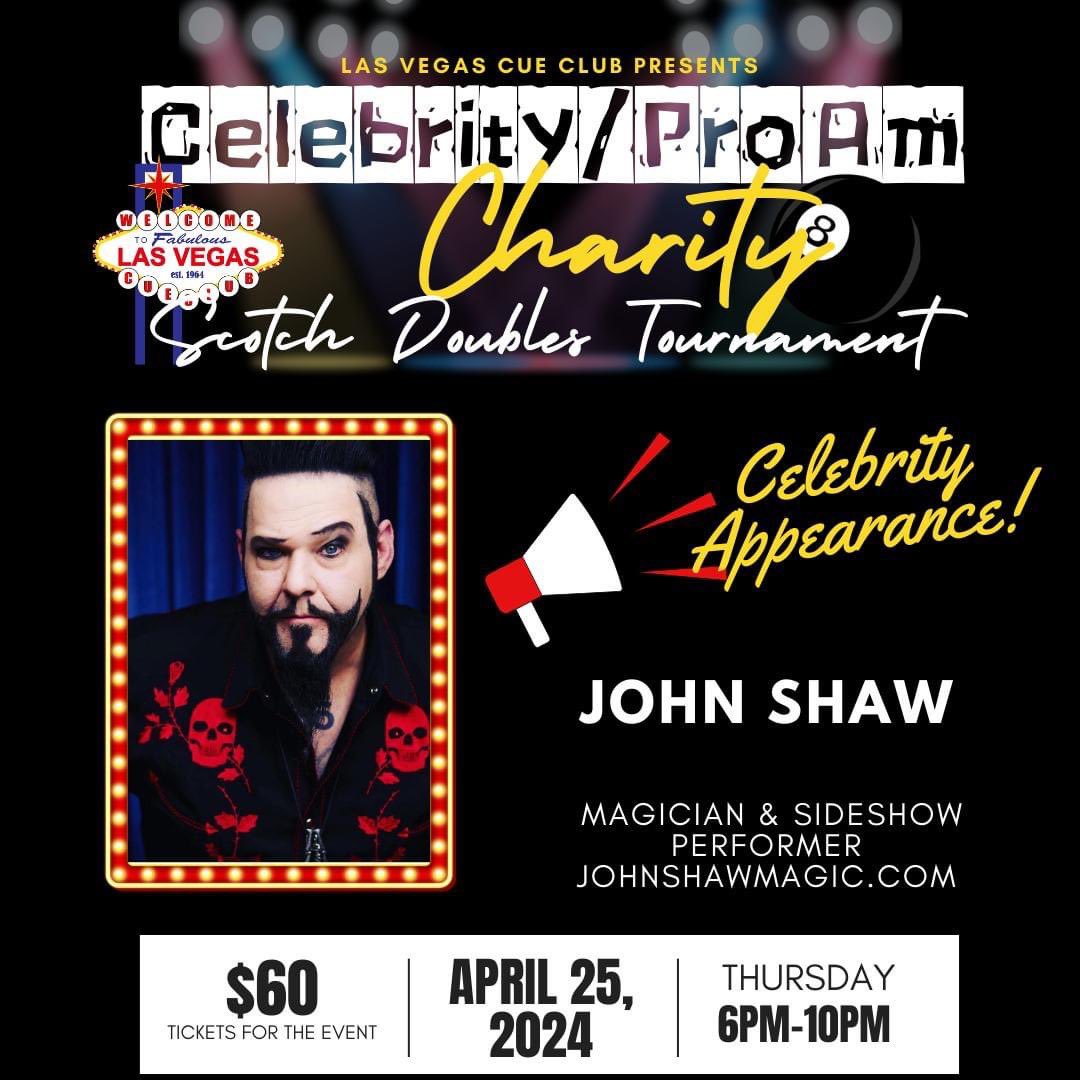 JohnShaw666's tweet photo. Hey Boils and Ghouls!!!!

All the hip cats are going to be at this AMAZING event to help raise money for the @autism_nevada tomorrow night at the @lvcueclub 

Come join me my @latenightmagic cast mates and a bunch of our other celebrity friends for a GREAT cause!!!
#devildaddy https://t.co/fuz8gQkgMC