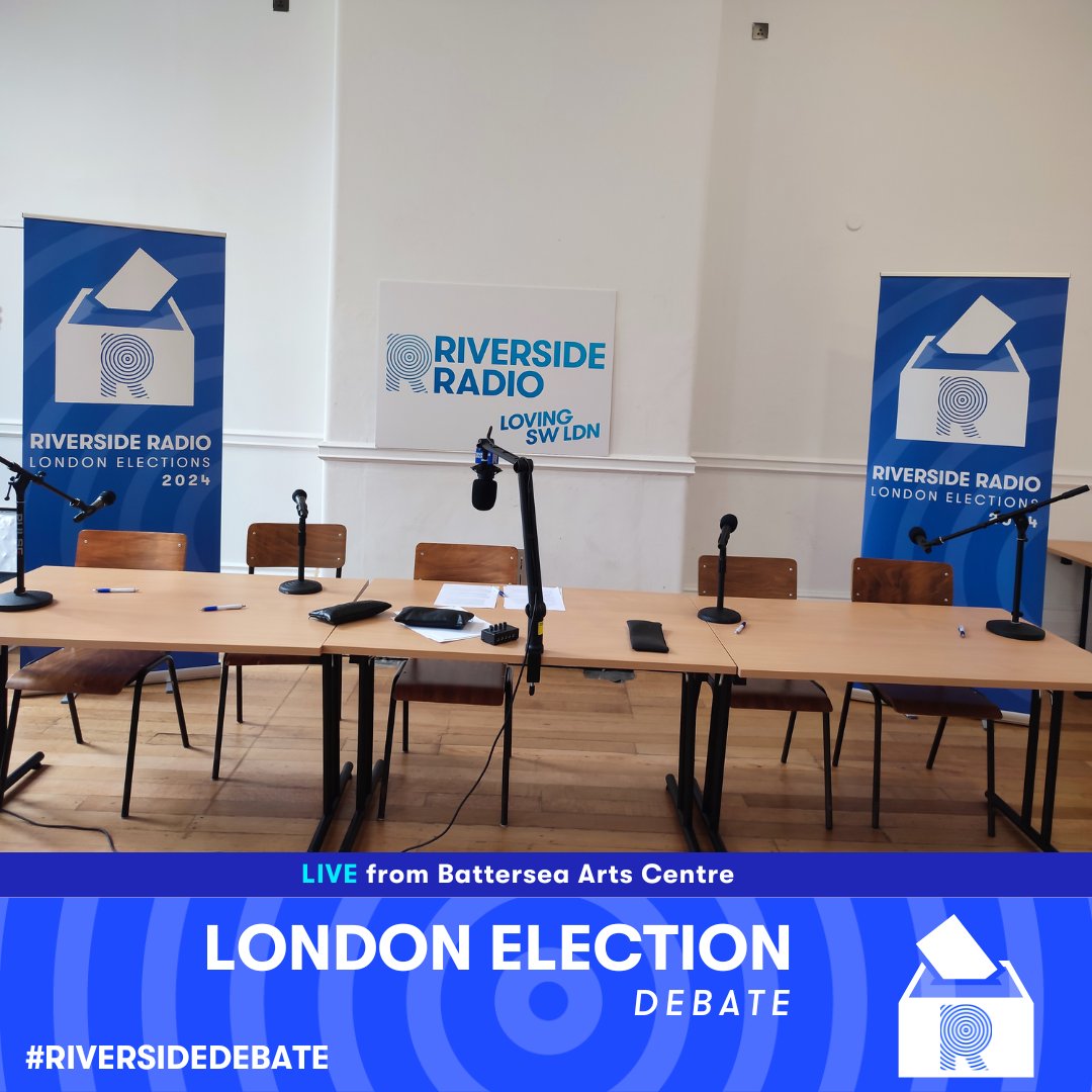 Getting prepped & ready here at @battersea_arts Centre...for the LONDON ELECTION DEBATE!

Tune in LIVE to @ThisisRiverside from 7PM...TONIGHT!

Join in the debate with #RiversideDebate.

#RiversideRadio #SouthWestLondon #SWLondon #LondonElects #LondonElections2024