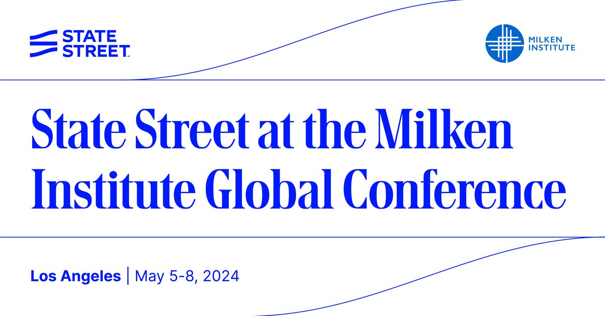 State Street is proud to be a sponsor of the 2024 @MilkenInstitute Global Conference. Ron O’Hanley, chairman and CEO, and Eric Aboaf, vice chairman and CFO, will join global industry leaders to discuss critical issues around innovation and growth in capital markets. Learn more…