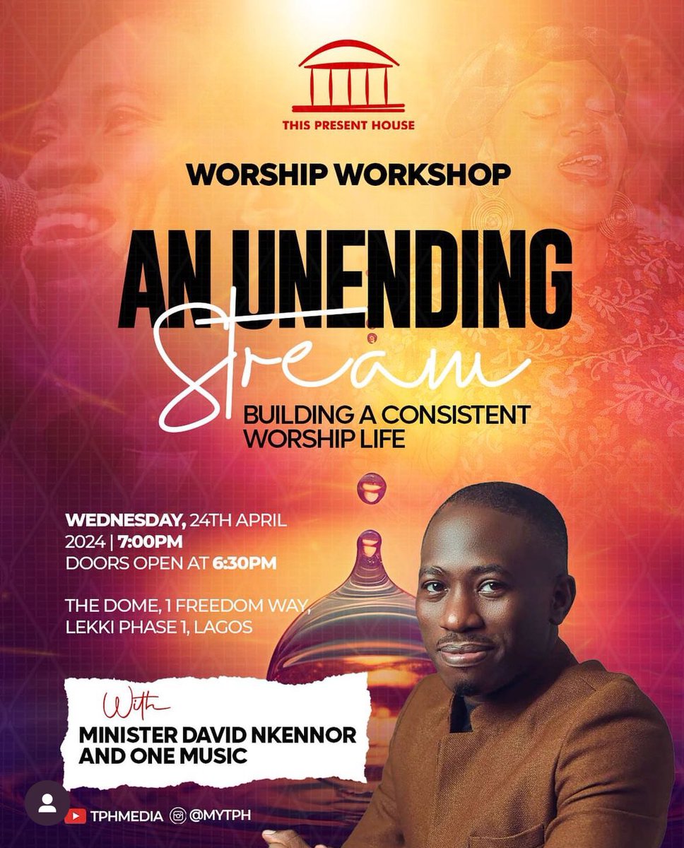 This Present House (@mytph) on Twitter photo We’re gearing up for #WorshipWorkshop IV with <a href="/davidnkennor/">It's David</a> as we delve into how each of us can build a consistent worship life. We hope you’ll join us at 7PM today for a solid investment in time, that’ll reap returns forever!
#myTPH
#Worship
#WorshipWednesday We’re gearing up for #WorshipWorkshop IV with <a href="/davidnkennor/">It's David</a> as we delve into how each of us can build a consistent worship life. We hope you’ll join us at 7PM today for a solid investment in time, that’ll reap returns forever!
#myTPH
#Worship
#WorshipWednesday