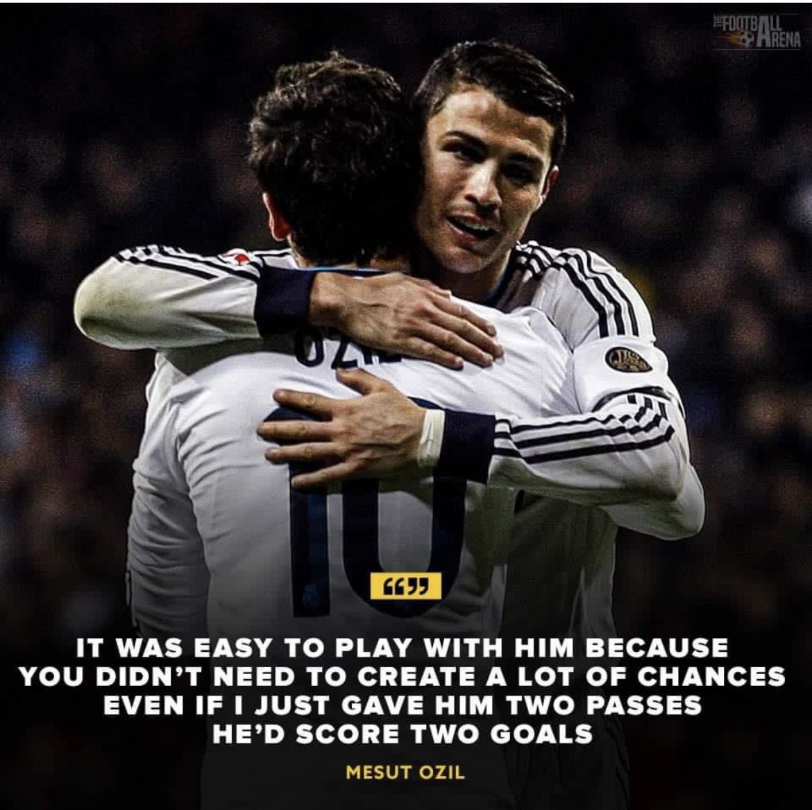 Mesut Ozil talking about Cristiano Ronaldo.