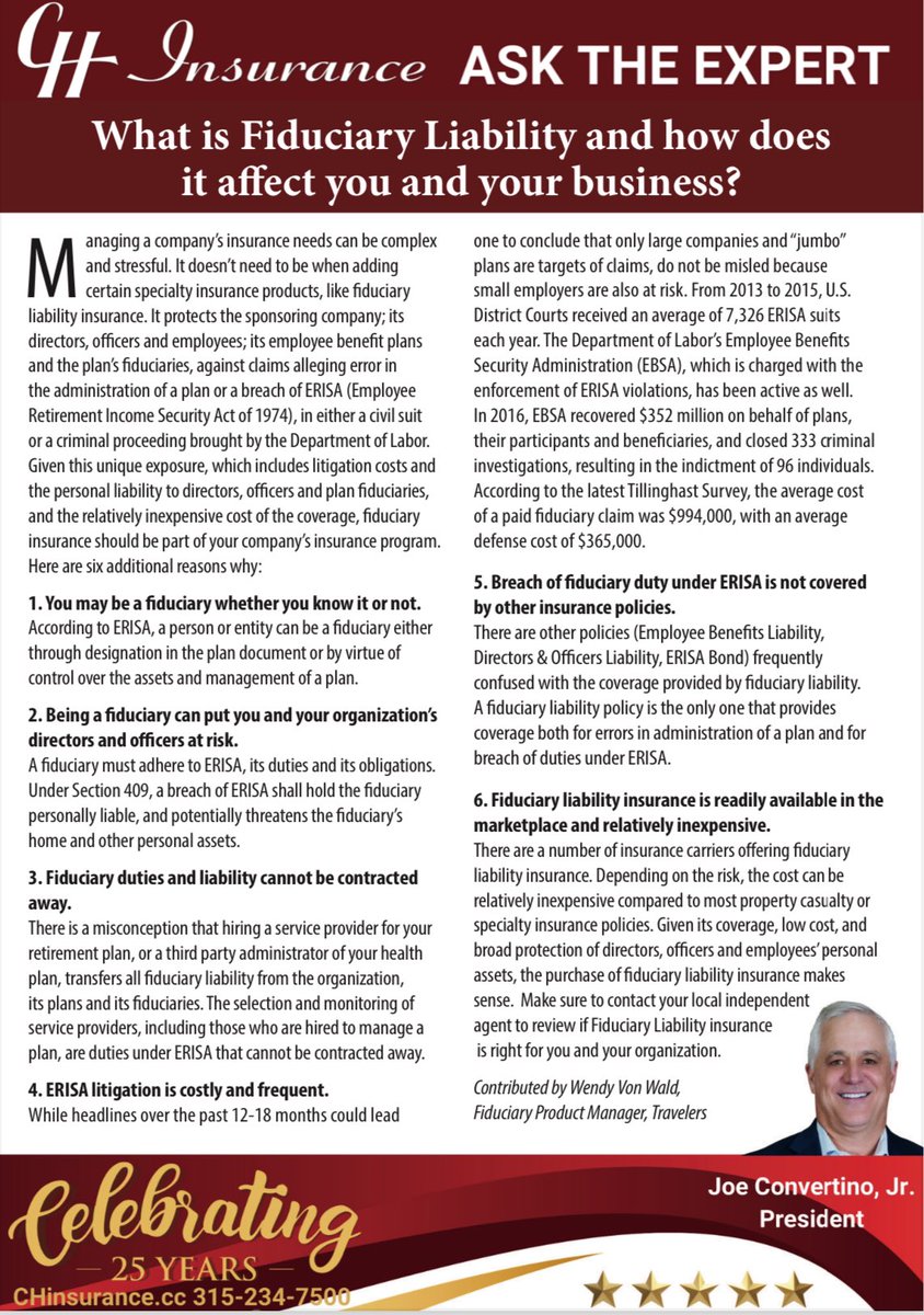 Did you catch the latest Ask The Expert article by Joe Convertino Jr. in the Central New York Business Journal this past week? If not we have it below for you. #asktheexpert #inyourcorner