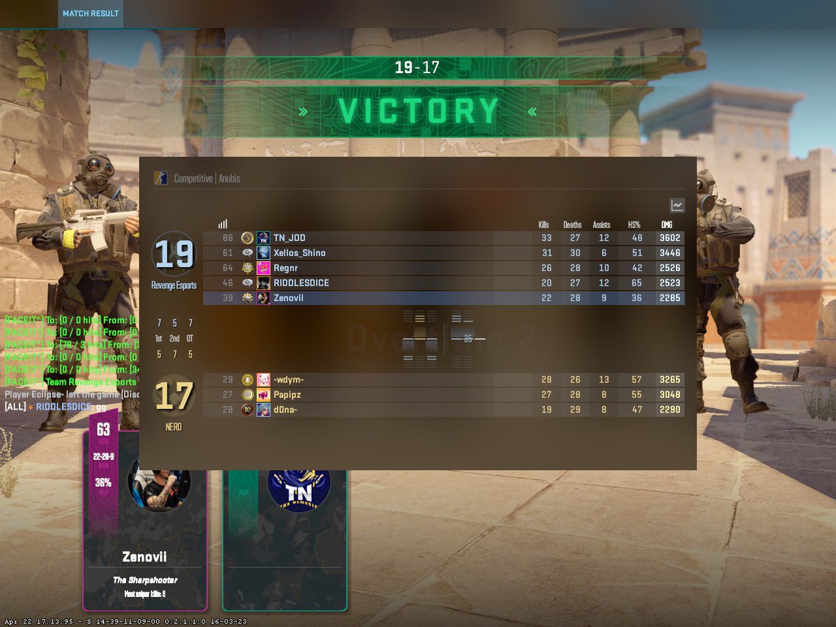Zenovi_'s tweet photo. What a game. What a fight from my guys. Incredible game, and great way to introduce
@riddlesdice 
to the competitive scene

#cs2 #faceit https://t.co/zppf0SI1vI