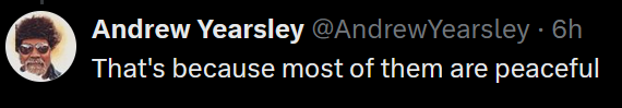 He's talking about the Hamas-supporting marches we see every week. You know, the ones with signs talking bout the genocide of the Jews, with swastikas, and with scumbags firing fireworks at the police, and 'hunting' for Jews. This guy is a complete pr*ck.