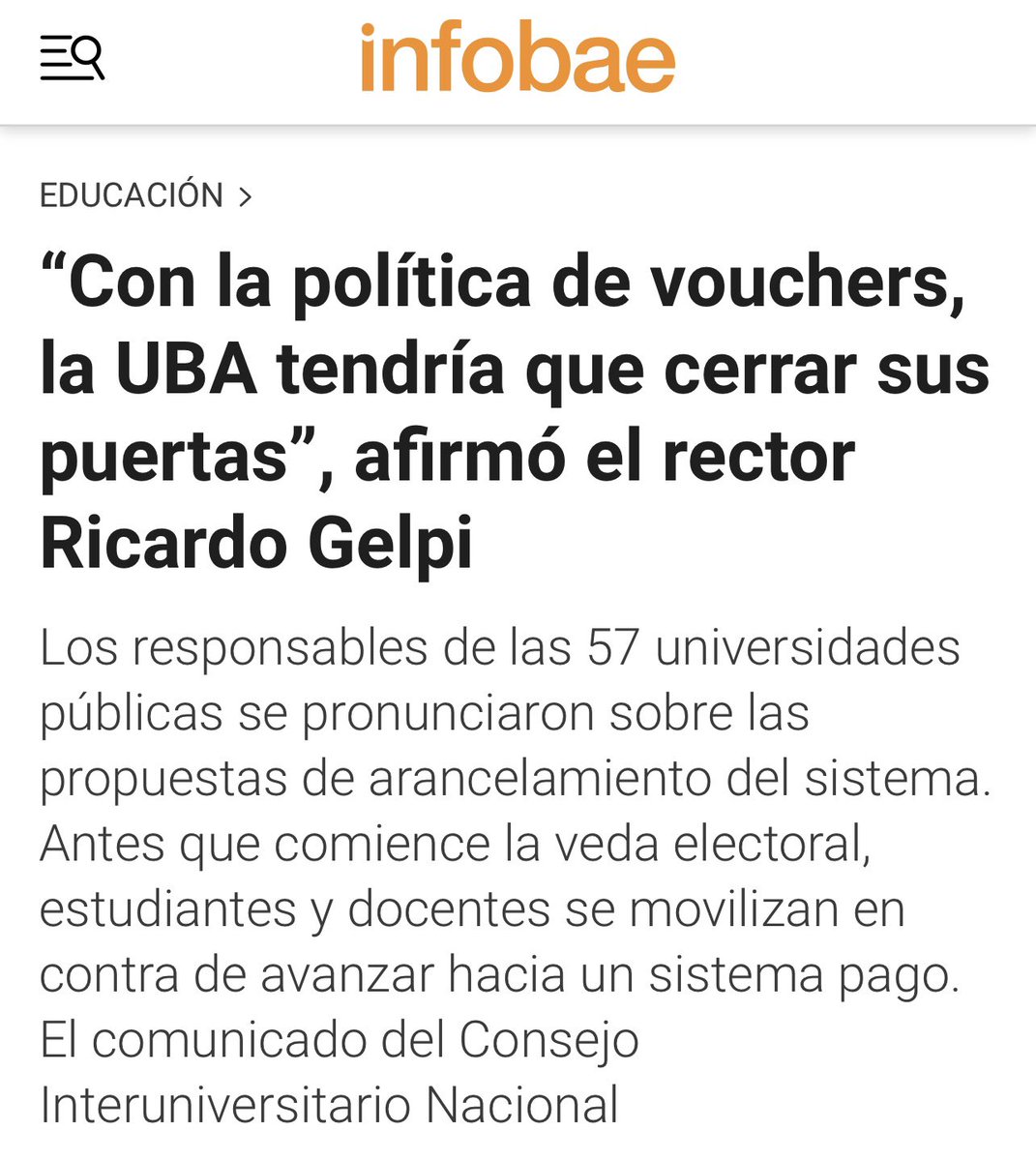 En noviembre, apenas unos días antes del ballotage, operaban políticamente con el cierre por el sistema de “vouchers”. Después eran “neutrales” 🤦‍♂️