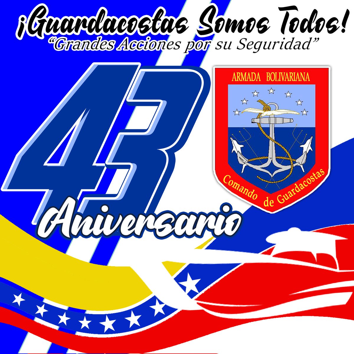 Hoy #24Abril este Gran Comando Operativo arriba a su #43aniversario al servicio de la Patria, en defensa de nuestra inmensa #venezuelaazul. ¡BZ!