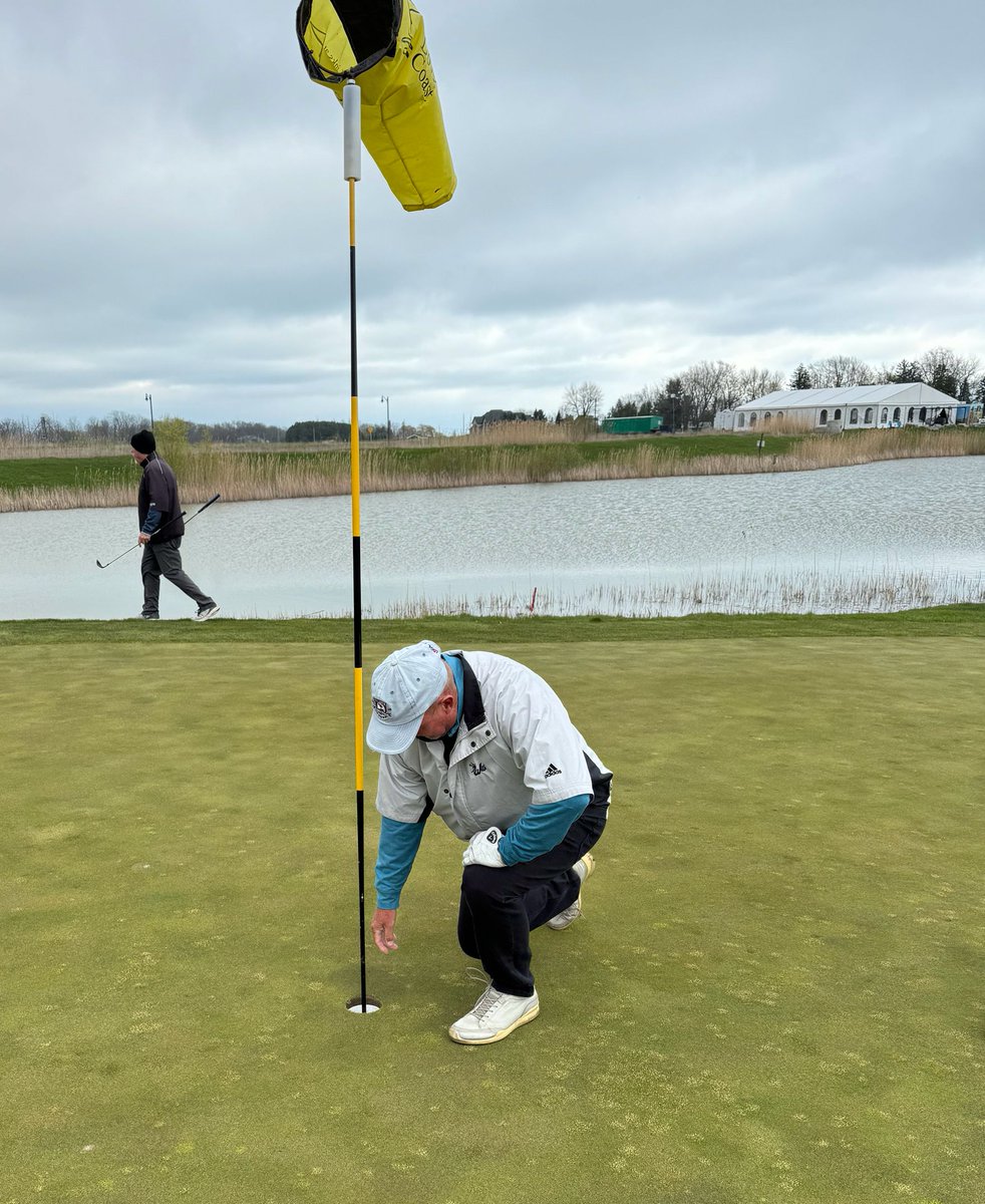 First round - first shot - #linksatdovercoast #holeinone #thisgameiseasy Ralph Smith - he shots he scores - a true Canadian #portdovercoast