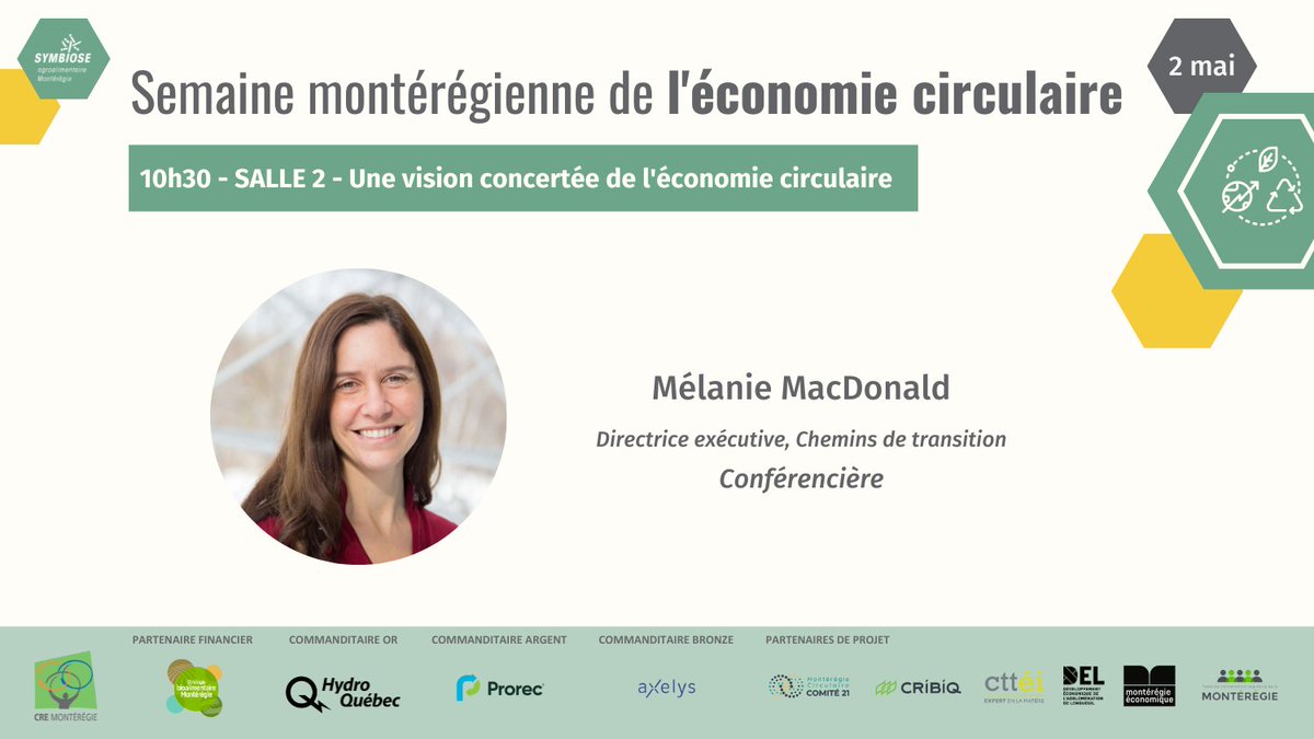 4e journée de la Semaine montérégienne de l'économie circulaire

Une programmation riche avec des intervenant·e·s qui nous partagerons leurs connaissances et leurs expériences en #économiecirculaire

Programme: lnkd.in/eHUwxn_Z
Billets: lnkd.in/e_5rPXWu

#SMEC2024