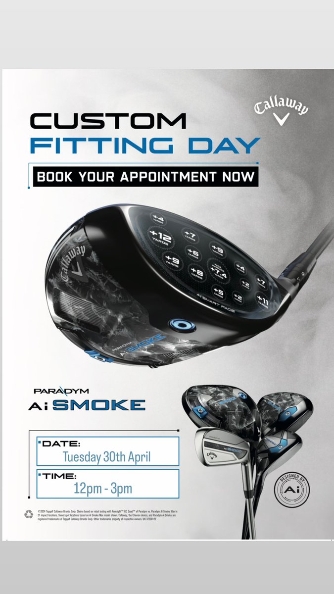 ScotHoodGolf's tweet photo. 🔷 CALLAWAY DEMO DAY 🔷

🗓️ Tuesday 30th April 🗓️

12pm - 3pm (30 minute appointments)

Contact us or visit the pro shops for more details and to book your appointment 📲 @llanwerngolf https://t.co/KDf5RAj1dW
