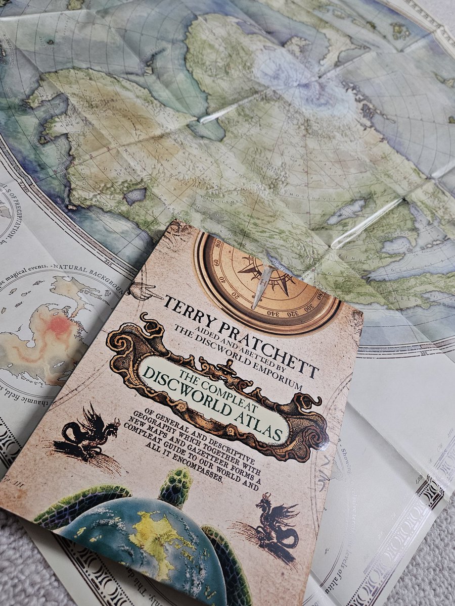 So....this arrived today. The complete Discworld Atlas. £4.99 from an Ebay bookstore. It's like new, even had the fold out map on the back still! <a href="/Discworld_com/">Discworld</a> 

#Discworld #fantasymaps #Worldbuilding #Cartography #ttprg #fantasygames