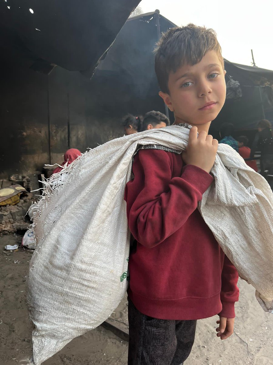 How could the face of this child be filled with all the meanings of misery, sadness, and despair? Hamada had many dreams like any child in this world, but the occupation shattered them, and his dream became to get food to satisfy his hunger.