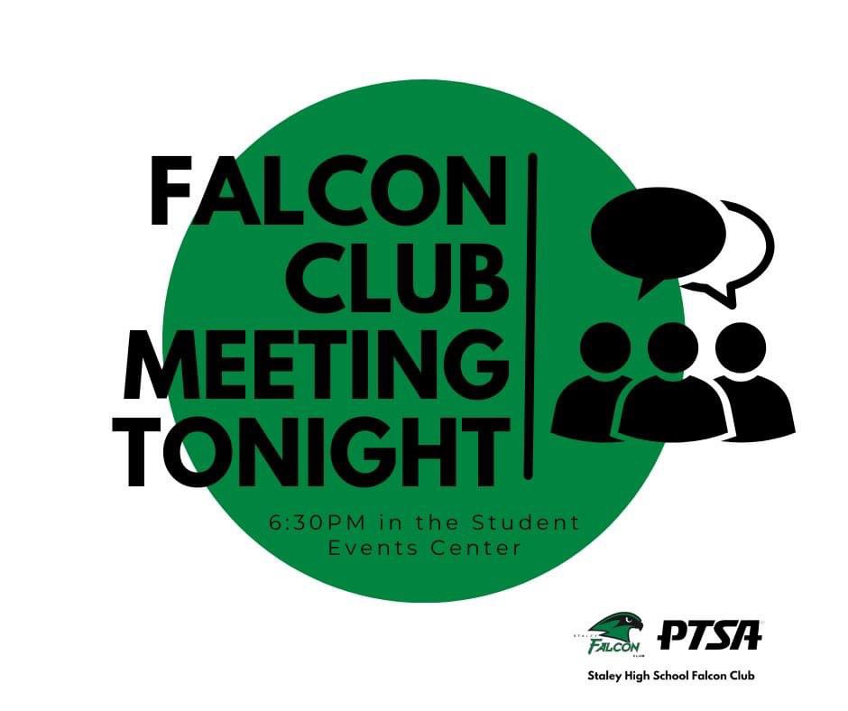 Come join us tonight for the April Falcon Club meeting! 📢