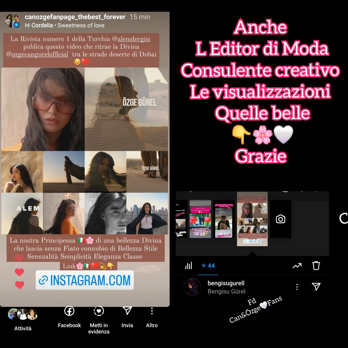 Che emozione ma grazie anche L Editor di Moda Consulente creativo a cura del progetto di @ozgecangurel Le visualizzazioni Quelle belle 🌸🤍💫Grazie @AlemDergisi #ÖzgeGürel