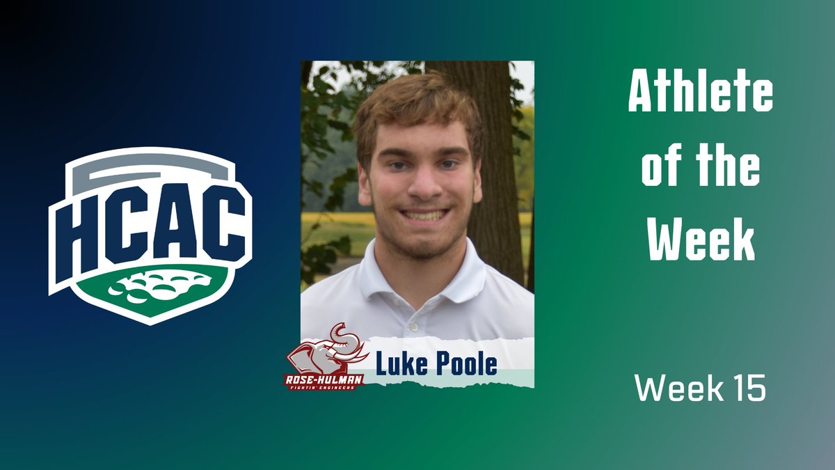 HCAC Men's Golf | Athlete of the Week Congrats to the Men's Golf Athlete of the Week: Luke Poole, @RHITsports Full Release: tinyurl.com/mr3w9ckh #TheHeartofD3 | #D3Golf