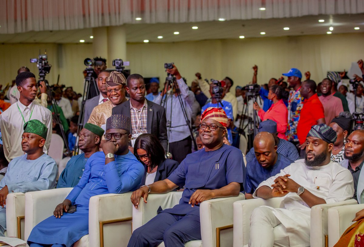 Adebo_ogund's tweet photo. It was a great privilege for me which gave me a personal sense of fulfillment as a person and as a state legislator to address our dynamic and energetic Nigerian students from across all tertiary institutions in the South West at the Maiden Adebo Ogundoyin Legislative Summit, 2024.

It was a powerhouse summit where the Executive Governor of Oyo state, H.E Engr Seyi Makinde, two term Governor and former President of the Senate, Dr Bukola Saraki, Minister of State for Youth Development, Ayodele Olawande, the national youth leader of the All Progressives Congress, APC and other eminent Nigerians were present to speak directly to Nigerian youths in our various tertiary institutions in the South West. 

In my address, I acknowledged the numerical strength of the Nigerian youth and how it could be leveraged upon to build the Nigeria of our dream. 

I equally stated the three main objectives of this summit to include: 
(1) To Educate students about the legislative process and its significance in shaping national development. 

(2) To Encourage students to critically analyze the impact of existing legislations on various aspects of the society, such as education, healthcare, and the economy. 

(3) To Inspire students to actively engage in civic participation and advocate for quality legislation that addresses pressing issues and contribute to sustainable development. 

And I urged participants to play their part in the overall nation building contrary to just sitting on the fence and lamenting over why and how things happen within the political arena.