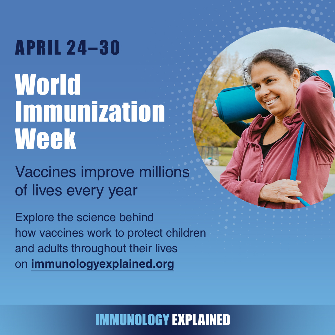 Let's celebrate #WorldImmunizationWeek by exploring the science behind vaccines and how they safeguard us from disease. Dive into the details at immunologyexplained.org. #ImmunologyExplained #ImmuneSystem