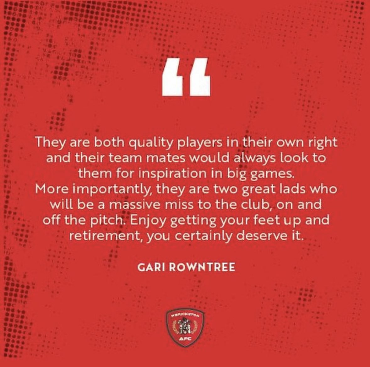 One modern day Reds legend giving his thoughts on our two hanging up the laces for one last time Saturday <a href="/gazrow86/">Gari Rowntree</a> 🫶 <a href="/scottyAl1/">ScottyAl</a>