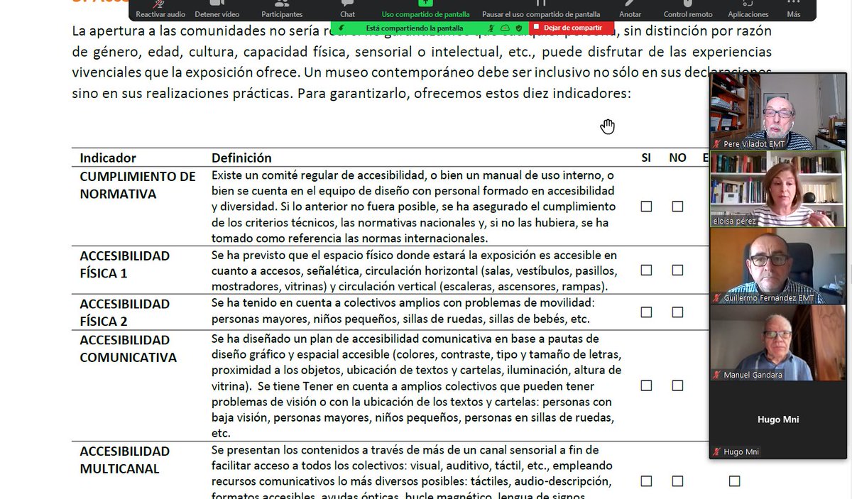 EMTransformador's tweet photo. ⏩Segunda sesión de la presentación de la "Guía para el desarrollo de exposiciones en museos" con una participación cualitativamente muy importante.

¡Muchas gracias a tod@s por vuestra colaboración!

Os avisaremos cuando tengamos la versión 2.0 de la Guía https://t.co/29Ge4ccnpK