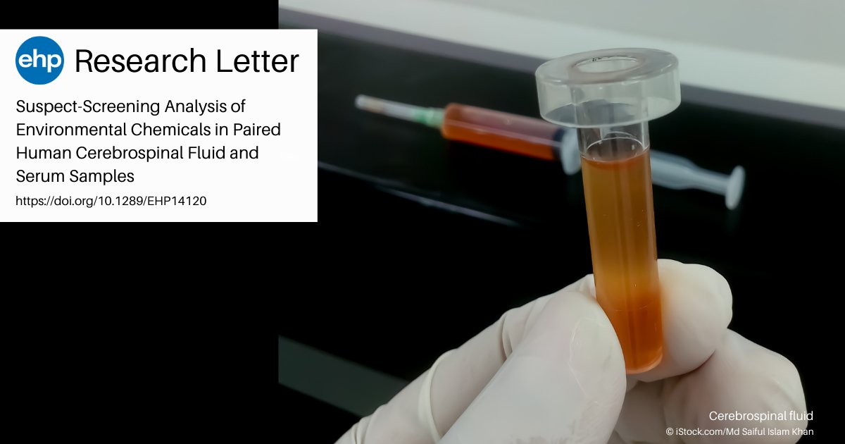 NEW: In this exploratory study, Zhang et al. used a suspect screening strategy to identify potentially neurotoxic environmental chemicals in human cerebrospinal fluid ➡️ ow.ly/ts8A50RneTj @jnu1906