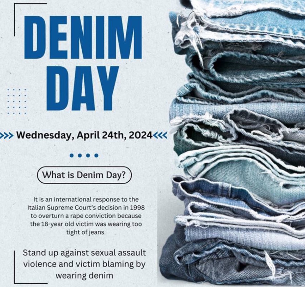 As Peacocks we love to support a good cause! 🦚 Today we double dip with blue jeans for UIU Giving Day AND to stand up against sexual violence and victim blaming by wearing denim 💙 #UIUGivingDay #DenimDay #UIU | #FeathersUp | #ALLin