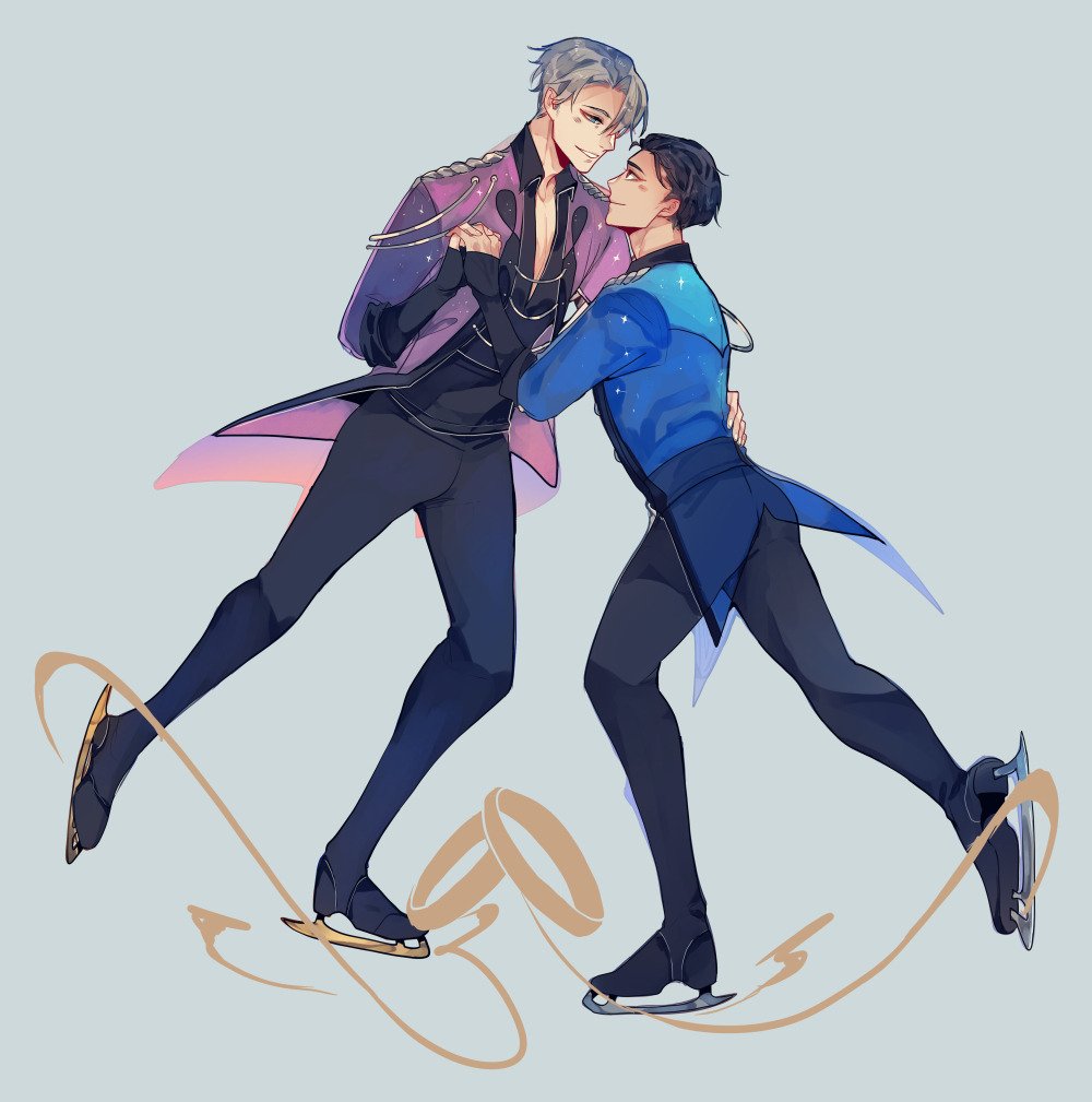 CrimChain's tweet photo. I promise I was drawing this before the news came out!
Ah, I was just thinking about how much I love them again ;;
Sad about the movie, but, the fandom will continue!
Anyway, this will be a gold foil standee and I'll hopefully have it available in a few months! <3

#YuriOnIce https://t.co/P0tU011TMk