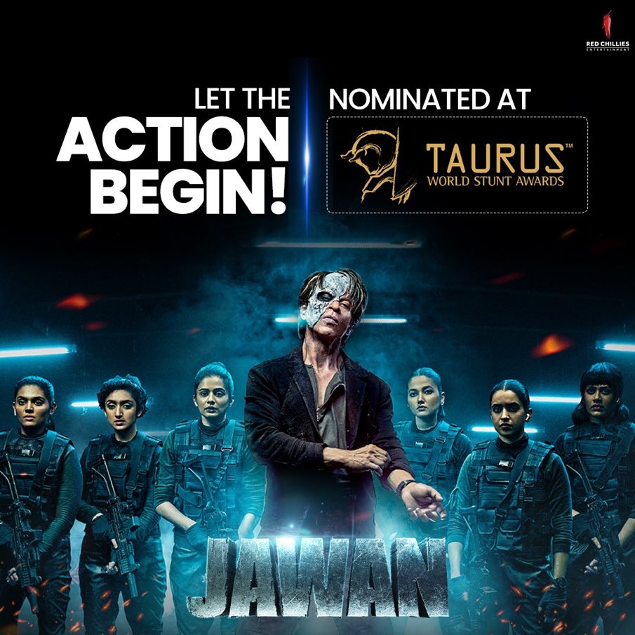 Megastar #ShahRukhKhan led #Jawan nominated at The Taurus World Stunt Awards 2023 ...💥🔥 ~ Highest Grossing Indian film of 2023 is Making noise across the Globe @iamsrk , @Atlee_dir