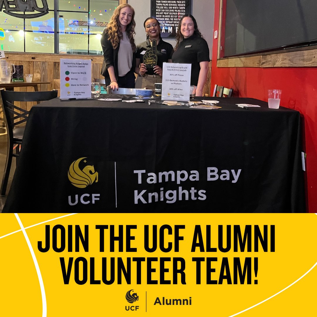 Bringing the UCF spirit to Tampa starts with you! Be part of the Tampa Bay UCF Knights Community Council! Lead the way – apply today!

ucfalumni.com/communitiesapp…