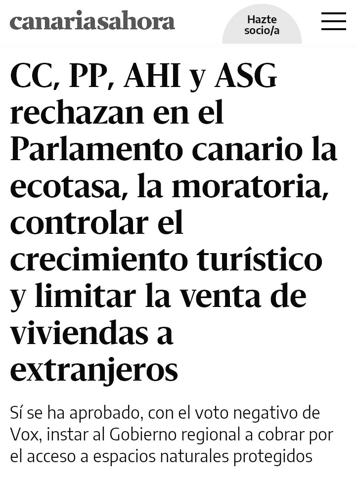 ¿La respuesta política al 20 de abril? 

'CC, PP, AHI y ASG rechazan en el Parlamento canario la ecotasa, la moratoria, controlar el crecimiento turístico y limitar la venta de viviendas a extranjeros'

#CanariasTieneUnLímite